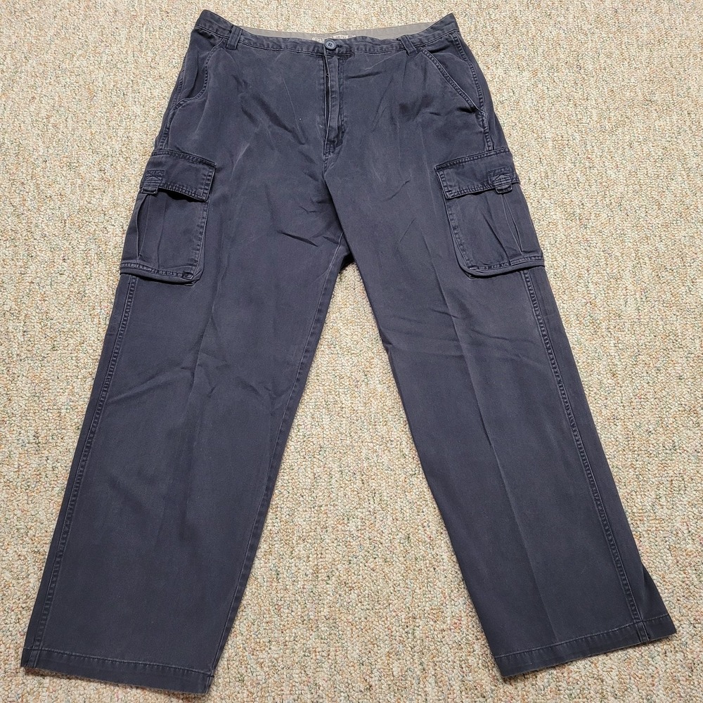 Plugg Pants Men 38x32 Blue Cargo Pockets Baggy Utility Skateboard Streetwear Y2K